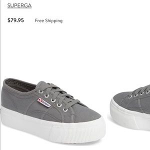 Superga grey platform sneakers!